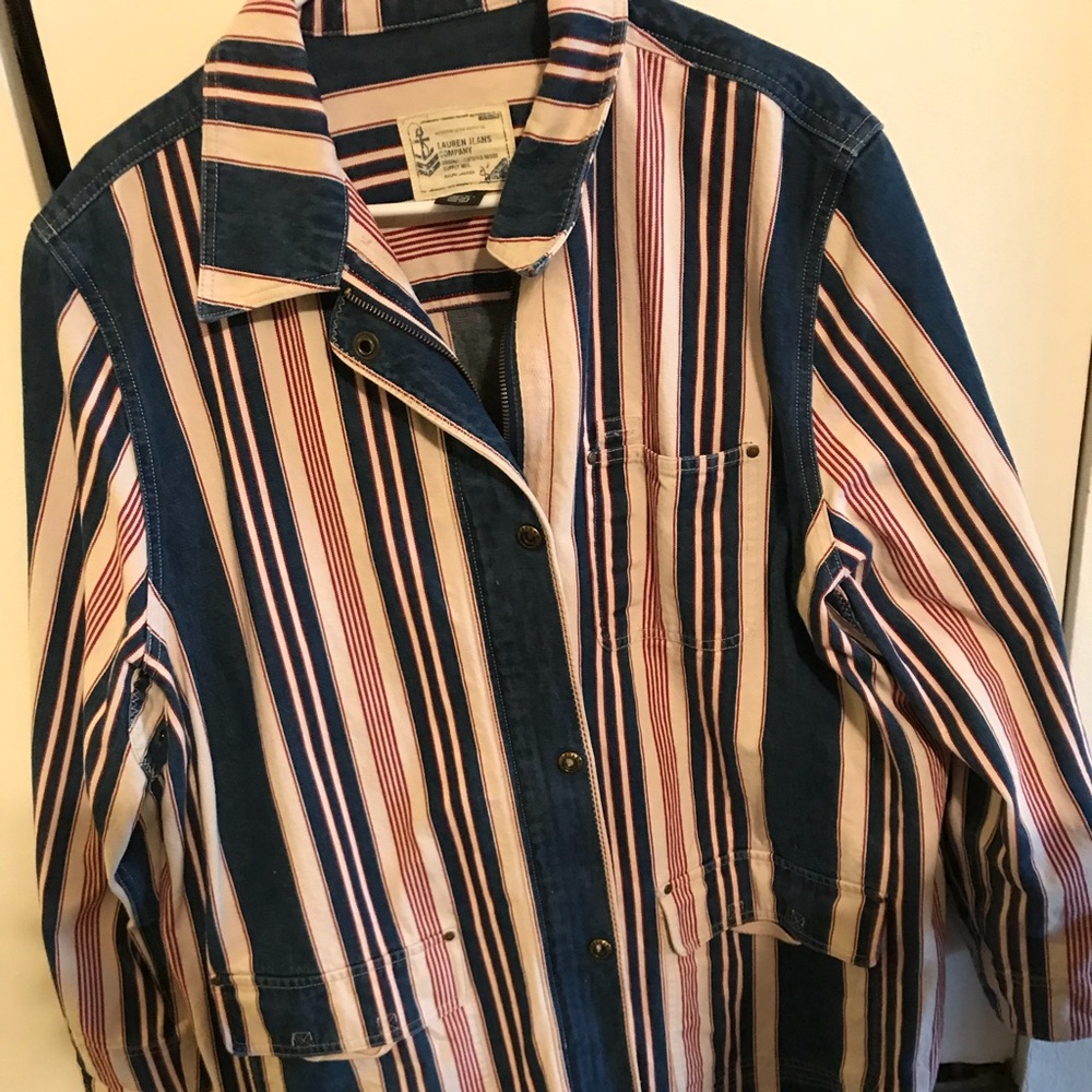 Pinstriped Denim Ralph Lauren Jacket